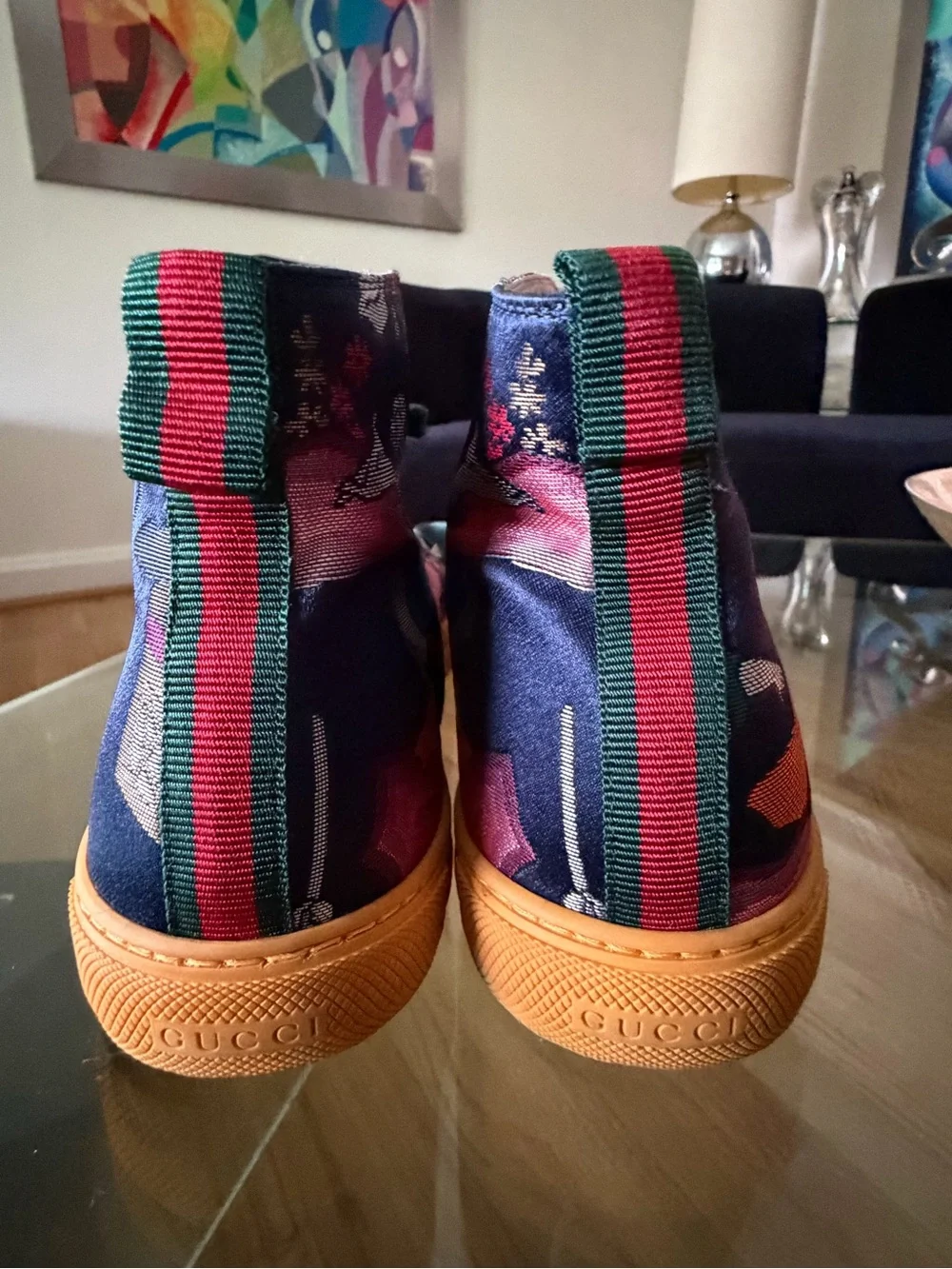 Gucci X Disney  High-Top Sneakers with Yellow Gum Sole